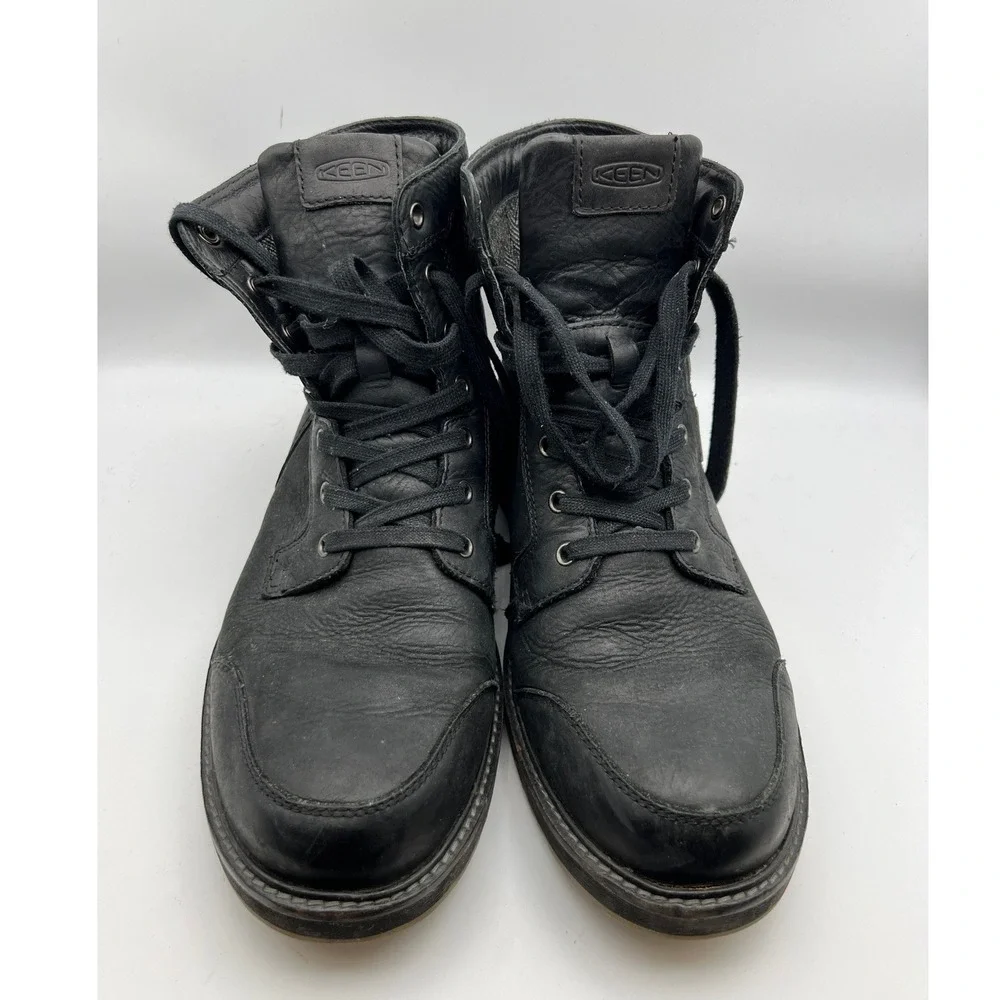 KEEN Black Leather Lace Up Ankle Boots Mens 13 Round Toe Casual Outdoor Shoes